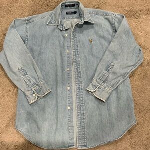 Boys’ Polo by Ralph Lauren Light Blue Denim Button Down Shirt